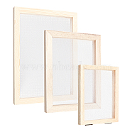 SUPERFINDINGS 3Pcs 3 Style Wooden Paper Making, Papermaking Mould Frame, Screen Tools, for DIY Paper Craft, BurlyWood, 1pc/style(DIY-FH0004-03)