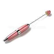 201 Stainless Steel Beadable Pens, Ball-Point Pen, for DIY Personalized Pen, Pale Violet Red, 119.5x11.5mm(FIND-B030-04)