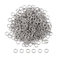 304 Stainless Steel Open Jump Rings, Stainless Steel Color, 22 Gauge, 4x0.6mm, Inner Diameter: 2.8mm(STAS-Q186-02-4x0.6mm)