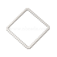 Rhombus Rack Plating Brass Linking Rings, Long-Lasting Plated, Platinum, 39x39x0.5mm, Inner Diameter: 35x35mm(KK-G480-02P)