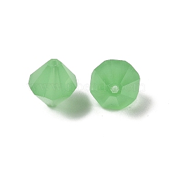 Transparent Imitation Austrian Crystal K9 Glass Beads, Faceted, Bicone, Light Green, 8x8mm, Hole: 1mm(GLAA-L048-02-01)