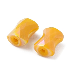 Electroplate Glass Beads, AB Color, Faceted Pillow, Gold, 10x8x6mm, Hole: 1.6mm(GLAA-D016-14E)