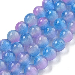 Cat Eye Beads Strands, Round, Deep Sky Blue, 8mm, Hole: 0.8~0.9mm, about 50pcs/strand, 14.29''~14.69''(36.3~37.3cm)(G-K378-A04-01)