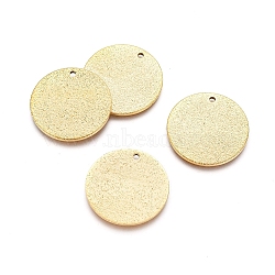 Ion Plating(IP) 304 Stainless Steel Textured Pendants, Flat Round, Golden, 20x1mm, Hole: 1mm(X-STAS-I098-01-20mm-G)