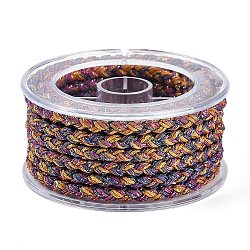 Braided Nylon Cord, for Jewelry Making, Round, Old Rose, 5mm, about 8.75 Yards(8m)/Roll(NWIR-G019-01H)