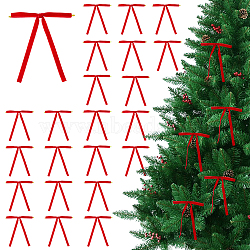 30Pcs Velvet Bowknot Gift Box Packing Decorations, with Iron Twist Ties, Red, 175~176x128~130x6~7mm(FEPA-DC0001-01B)