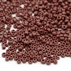 (Repacking Service Available) Glass Seed Beads, Opaque Colours Seed, Small Craft Beads for DIY Jewelry Making, Round, Coconut Brown, 12/0, 2mm, about 12g/bag(SEED-C019-2mm-46)