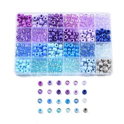 24 Styles DIY Acrylic & PP Plastic Pony Beads Jewelry Making Finding Kits, Purple, 9x6mm, Hole: 3.5mm, about 769pcs/set(DIY-L073-08D)