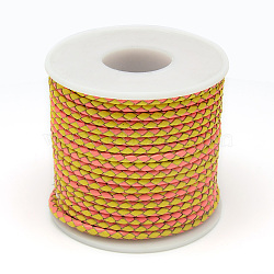Leather Braided Cord, Gold, 3mm, about 21.87 yards(20m)/roll(WL-Q006-3mm-58)