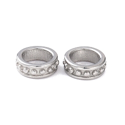 Ion Plating(IP) 304 Stainless Steel Beads, Ring, Silver, 8x3mm, Hole: 6mm(STAS-P173-119S)