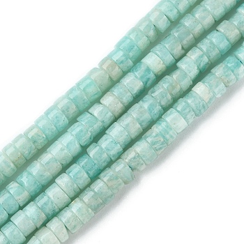Natural Amazonite Beads Strands, Heishi Beads, Flat Round/Disc, 4x2mm, Hole: 0.9mm, about 174pcs/strand, 15.35 inch(39cm)
