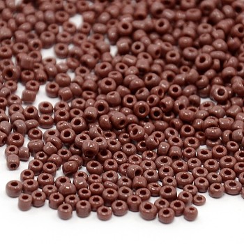 (Repacking Service Available) Glass Seed Beads, Opaque Colours Seed, Small Craft Beads for DIY Jewelry Making, Round, Coconut Brown, 12/0, 2mm, about 12g/bag