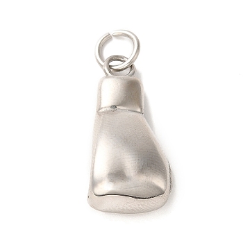 304 Stainless Steel Pendants, with Jump Ring, Boxing Gloves Charm, Stainless Steel Color, 24.5x12.5x8mm, Hole: 5mm