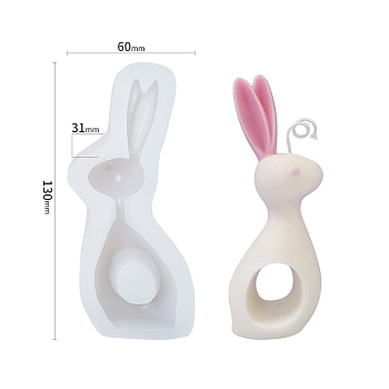DIY Animal Shape Candle Silicone Molds, Resin Casting Molds, For UV Resin, Epoxy Resin Jewelry Making, Rabbit Pattern, 13x6x3.1cm