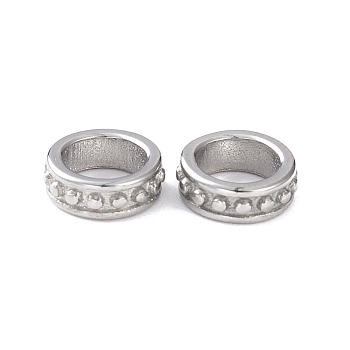 Ion Plating(IP) 304 Stainless Steel Beads, Ring, Silver, 8x3mm, Hole: 6mm