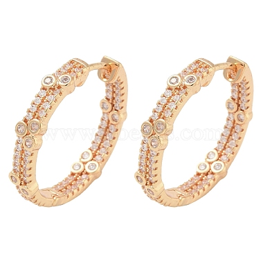 Rack Plating Brass Clear Cubic Zirconia Hoop Earrings(EJEW-M090-01G-05)-3