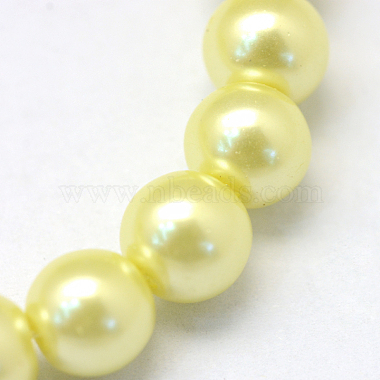 Baking Painted Pearlized Glass Pearl Round Bead Strands(HY-Q330-8mm-64)-3