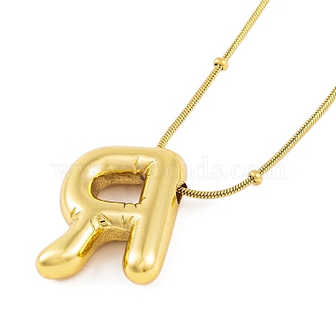 Ion Plating(IP) Initial Letter 304 Stainless Steel Pendant Necklaces(NJEW-R265-05G-R)-3