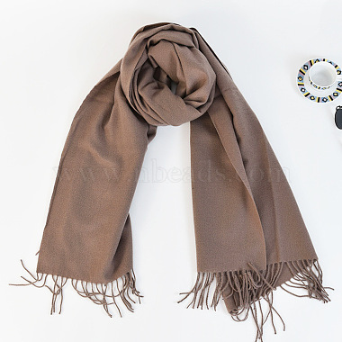 Rosy Brown Rectangle Polyester Scarves & Wraps