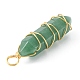 Natural Mixed Gemstone Copper Wire Wrapped Pointed Pendants(PALLOY-JF02113)-3