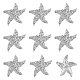 8Pcs 1-Hole Silver Plated Alloy Rhinestone Shank Buttons(BUTT-DC0001-07)-1