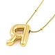 Ion Plating(IP) Initial Letter 304 Stainless Steel Pendant Necklaces(NJEW-R265-05G-R)-3