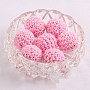 Pearl Pink Round Fibre Beads(MAKN-PW0001-048D)