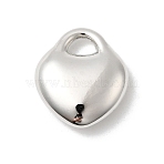 CCB Plastic Pendants, Heart, Platinum, 21x18.5x6.5mm, Hole: 3.5x5mm(CCB-I007-02P)