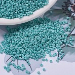 MIYUKI Delica Beads, Cylinder, Japanese Seed Beads, 11/0, (DB0878) Matte Opaque Turquoise Green AB, 1.3x1.6mm, Hole: 0.8mm, about 2000pcs/bottle, 10g/bottle(SEED-JP0008-DB0878)