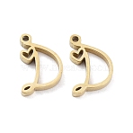 304 Stainless Steel Charms, Laser Cut, Real 14K Gold Plated, Letter D, 12x7.5x1.5mm, Hole: 1mm(X-STAS-M327-02G-D)