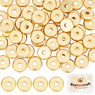 100Pcs Brass Beads, Long-Lasting Plated, Flat Round/Disc, Heishi Beads, Real 18K Gold Plated, 6x1.5mm, Hole: 1.8mm(KK-BBC0012-14B)