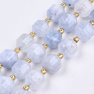 Natural Dolomite Beads Strands, Faceted, Dyed, Round, Azure, 10.5x9.5mm, Hole: 1.2mm, about 31pcs/strand, 15.04 inch~15.35 inch(38.2cm~39cm)(G-T131-85B-18)
