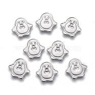 304 Stainless Steel Cabochon Settings for Enamel, Penguin, Stainless Steel Color, 8.5x9x1mm(STAS-P245-17P)