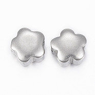 304 Stainless Steel Beads, Flower, Stainless Steel Color, 10x10x6mm, Hole: 3.5mm(STAS-H398-32P)