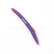Soft PVC Fishing Baits, Fishing Worms for Saltwater Freshwater, Purple, 110x8mm(FIND-WH0072-92F)
