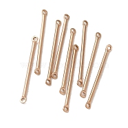 Ion Plating(IP) 304 Stainless Steel Links, Bar Connector Charms, Rose Gold, 30x2.5x1.5mm, Hole: 1.4mm(STAS-Q323-05D-RG)