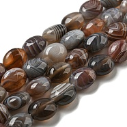 Natural Botswana Agate Beads Strands, Oval, 10~10.5x8x5.5mm, Hole: 1mm, about 40pcs/strand, 15.75''(40cm)(G-NH0015-C03-01)