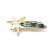 Moth Enamel Pin, Light Gold Alloy Brooch for Backpack Clothes, Flower Pattern, 23x44x1.5mm, Pin: 0.6mm(JEWB-P015-J04)