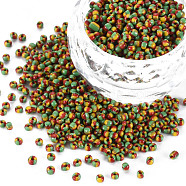 12/0 Glass Seed Beads, Orange Red, 2mm, hole: 0.8mm(SEED-S005-6)