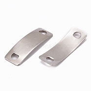 Rectangle 304 Stainless Steel Links connectors, Stainless Steel Color, 41.5x14x1mm, Hole: 4x5.5mm(STAS-I045-33)