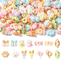 70Pcs 7 Styles Opaque Resin Cabochons, Mixed Color, Mixed Shapes, 8~16x8.5~15x5~8mm, 10pcs/style(RESI-YW0006-13)