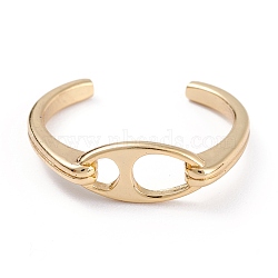 Brass Cuff Rings, Open Rings, Long-Lasting Plated, Flat Oval, Real 18K Gold Plated, 2.5mm, Inner Diameter: 18.1mm(RJEW-B034-01G)