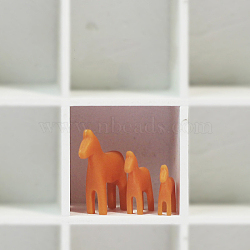 3 Sizes Resin Horse Miniature Ornaments, for Desk Living Room Home Garden Decoration, Orange, 18~30x15~25x4~6mm, 3pcs/set(MIMO-PW0002-02F)