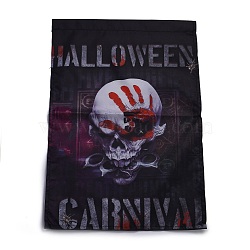 Garden Flag for Halloween, Double Sided Polyester House Flags, for Home Garden Yard Office Decorations, Skull, Colorful, 460x320x0.4mm, Hole: 18mm(AJEW-H108-A14)