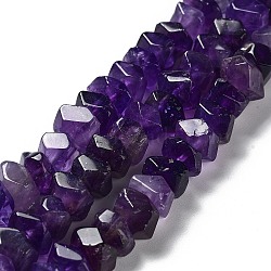 Natural Amethyst Beads Strands, Nuggets, Faceted, 6~8x10.5~14x8~9.5mm, Hole: 1.2mm, about 57~61pcs/strand, 15.16''~15.39''(38.5~39.1cm)(G-D091-A10)