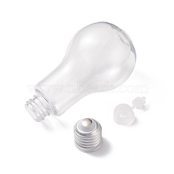 (Defective Closeout Sale: Less Accessories) Creative Plastic Light Bulb Shaped Bottle, Home Decoration, Party Decor, Clear, 1~12.2x2~6.7cm, Capacity: 200ml(6.76fl. oz), 3pcs/set, (AJEW-XCP0001-73)