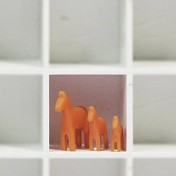 3 Sizes Resin Horse Miniature Ornaments, for Desk Living Room Home Garden Decoration, Orange, 18~30x15~25x4~6mm, 3pcs/set