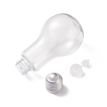 (Defective Closeout Sale: Less Accessories) Creative Plastic Light Bulb Shaped Bottle, Home Decoration, Party Decor, Clear, 1~12.2x2~6.7cm, Capacity: 200ml(6.76fl. oz), 3pcs/set, 