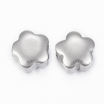 304 Stainless Steel Beads, Flower, Stainless Steel Color, 10x10x6mm, Hole: 3.5mm