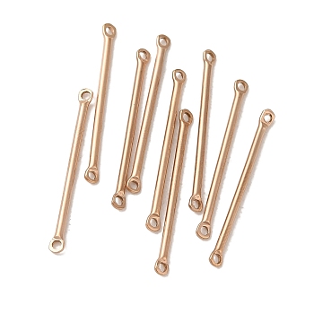 Ion Plating(IP) 304 Stainless Steel Links, Bar Connector Charms, Rose Gold, 30x2.5x1.5mm, Hole: 1.4mm